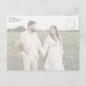 Modern Gold Script 2 Fotohuwelijk Hartelijk dank Briefkaart (Achterkant)