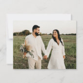 Modern Gold Script 2 Photo Wedding Bedankkaart (Achterkant)