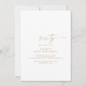Modern Gold Script 60th Birthday Party Invitation Kaart (Voorkant)