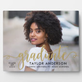 Modern Gold Script Afstuderen foto-Afstuderen Fotoplaat (Voorkant)