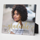 Modern Gold Script Afstuderen foto-Afstuderen Fotoplaat (Zijkant)