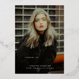 Modern Gold Script Afstuderen fotograaf Folie Uitnodiging