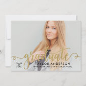 Modern Gold Script Afstuderen fotograaf Kaart (Voorkant)