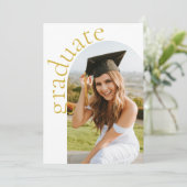 Modern Gold Script Arch Photo Graduation  Kaart (Staand voorkant)