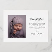 Modern Gold Script Baby Geboorteaankondiging Kaart (Achterkant)