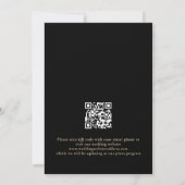 Modern Gold Script Black QR Code Weddenschap Save The Date (Achterkant)