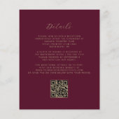 Modern Gold Script Bourgogne QR Code Huwelijk (Achterkant)
