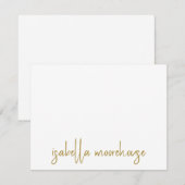Modern Gold Script Calligrafie Naam Notitiekaartje (Voorkant / Achterkant)