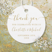 Modern Gold Script Dank u voor uw bruiloft Bedankjes Labels