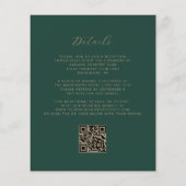 Modern Gold Script Emerald Green QR Code Wedding (Achterkant)