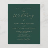 Modern Gold Script Emerald Green QR Code Wedding (Voorkant)