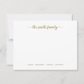 Modern Gold Script Family-briefpapier Notitiekaartje (Voorkant)