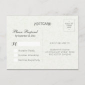 Modern Gold Script Floral Lijst Wedding RSVP Antwo Uitnodiging Briefkaart (Achterkant)