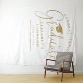 Modern Gold Script Graduation Party Foto Achtergro Wandkleed (In Situ (horizontaal))