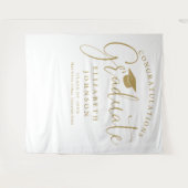 Modern Gold Script Graduation Party Foto Achtergro Wandkleed (Voorkant (horizontaal))