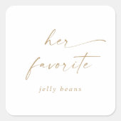 Modern Gold Script haar favoriete bruiloft Vierkante Sticker (Voorkant)