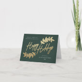 Modern Gold Script Happy Holidays Business Feestdagen Kaart (Voorkant)