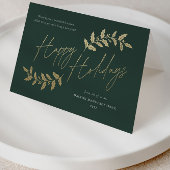 Modern Gold Script Happy Holidays Business Feestdagen Kaart