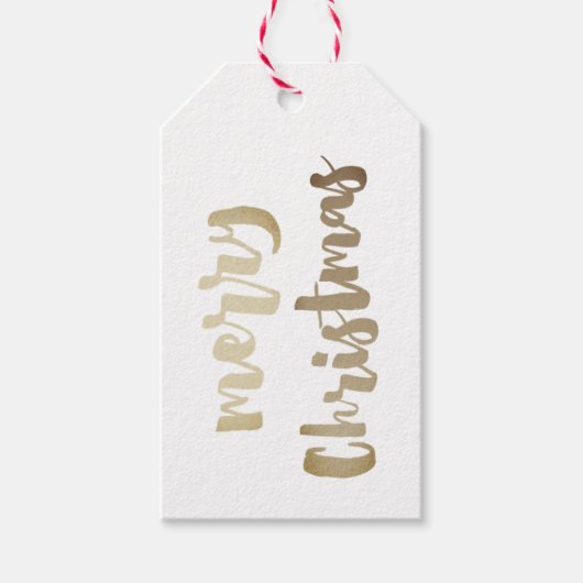 Modern Gold Script-kerst Cadeaulabel (Voorkant)