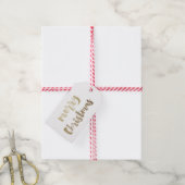 Modern Gold Script-kerst Cadeaulabel (Met Touw)