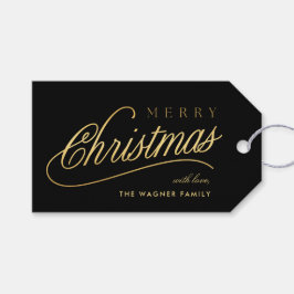 Modern Gold Script-kerst Cadeaulabel