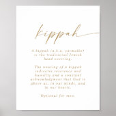 Modern Gold Script Kippah Sign Poster (Voorkant)