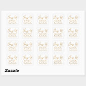 Modern Gold Script Klasse van 2025 Afstuderen Vierkante Sticker (Vel)