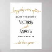 Modern Gold Script Minimal Wedding Poster (Voorkant)