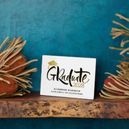 Modern Gold Script-minimalistisch Afstuderen Fotoplaat