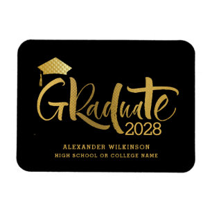 Modern Gold Script-minimalistisch Afstuderen Magneet