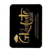 Modern Gold Script-minimalistisch Afstuderen Magneet (Verticaal)