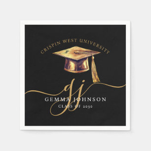 Modern Gold Script-minimalistisch Afstuderen Servet
