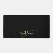 Modern Gold Script Monogram Initialen Bureaumat (Voorkant)