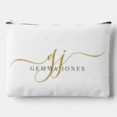 Modern Gold Script Monogram Initialen Etui (Voorkant)