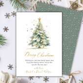 Modern Gold Script Niet Foto Kerstboom Kaarten