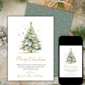 Modern Gold Script Niet Foto Kerstboom Kaarten