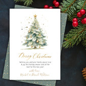 Modern Gold Script Niet Foto Kerstboom Kaarten