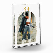 Modern Gold Script Photo 2024 minimaal Afstuderen Fotoblokken (Links)