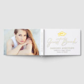 Modern Gold Script Photo Afstuderen Gastenboek (Volledig)