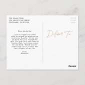 Modern Gold Script Photo Afstuderen Hartelijk dank Briefkaart (Achterkant)
