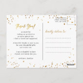 Modern Gold Script Photo Afstuderen Hartelijk dank Briefkaart (Achterkant)