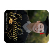 Modern Gold Script Photo Afstuderen Magneet (Horizontaal)