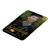 Modern Gold Script Photo Afstuderen Magneet (Linkerzijde)