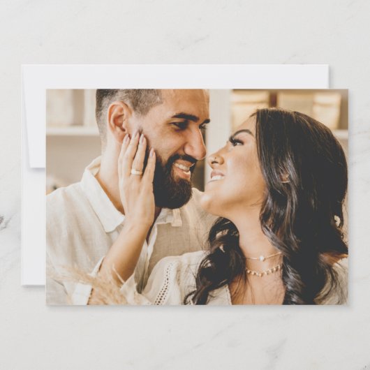 Modern Gold Script Photo Collage Wedding Bedankkaart (Achterkant)