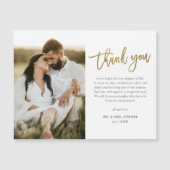 Modern Gold Script Photo Weddenschap Hartelijk dan (Voorkant)