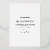 Modern Gold Script Photo Weddenschap Hartelijk dan Folie Feestdagenkaart (Achterkant)