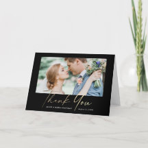 Modern Gold Script Photo Wedding