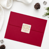 Modern Gold Script, prettig kerstfeest Vierkante Sticker