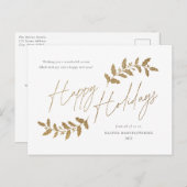 Modern Gold Script Prettige feestdagen Business (Voorkant / Achterkant)