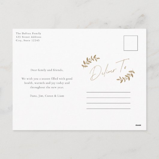 Modern Gold Script Prettige feestdagen Business (Achterkant)